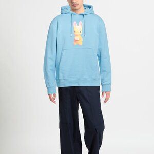 Sandro Paris NWT Light Blue Rabbit Graphic Hoodie - Mens Small - Pastel
